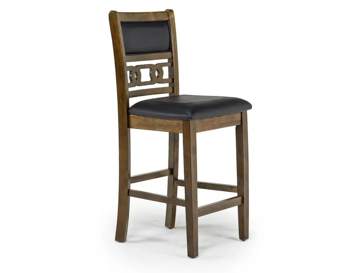 Gia Counter Height Extendable Round Dining Table & 2 Stools In Gray