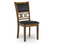 Gia Extendable Round Dining Table & 2 Chairs In Dark Brown
