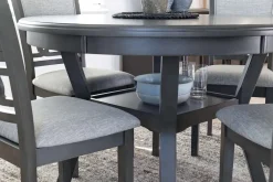 Gia Round Dining Table & 4 Chairs In Dark Brown