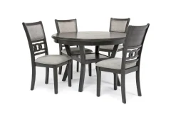 Gia Round Dining Table & 4 Chairs In Dark Brown