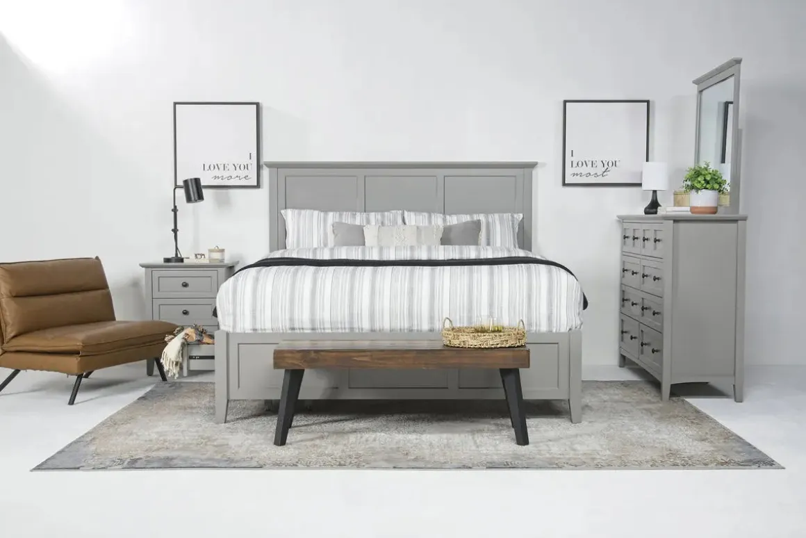 Grace Storage Bed, Dresser, Mirror & Nightstand In Snowfall, Full