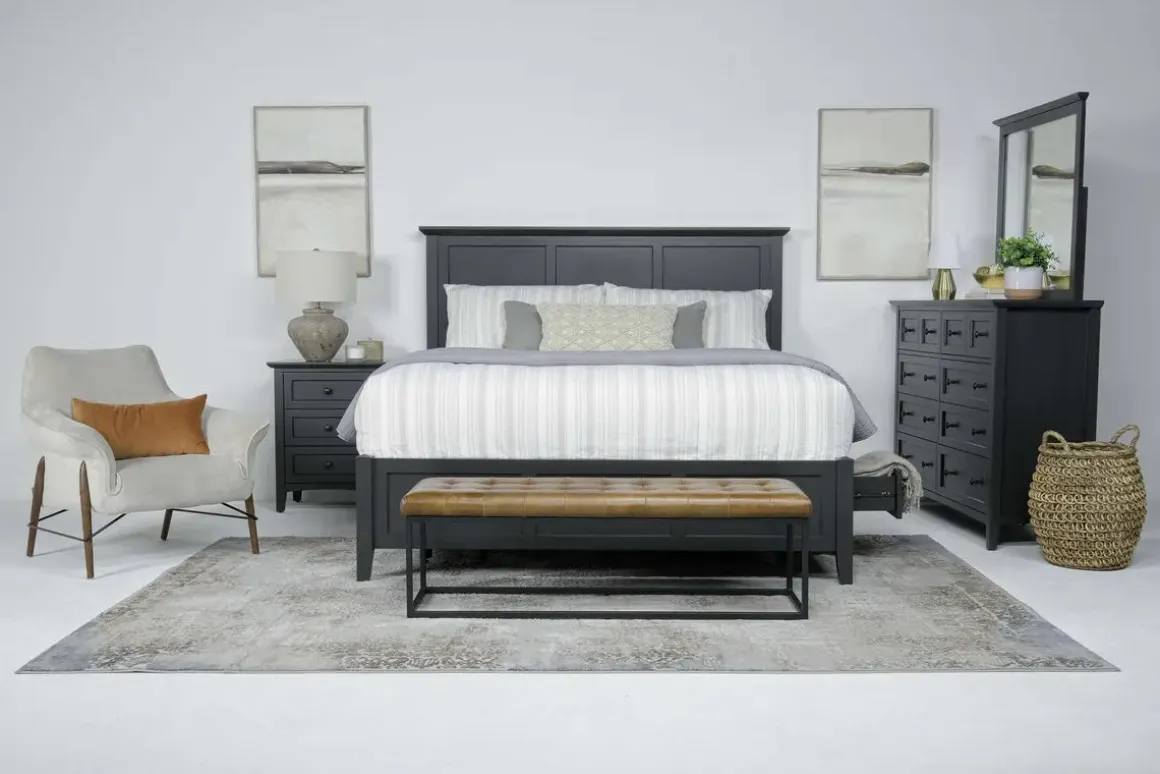 Grace Storage Bed, Dresser, Mirror & Nightstand In Snowfall, Full