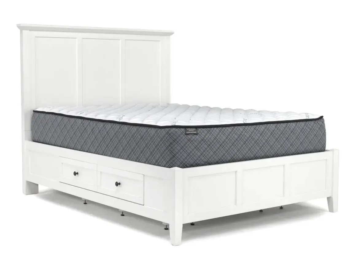 Grace Storage Bed, Dresser, Mirror & Nightstand In Snowfall, Full