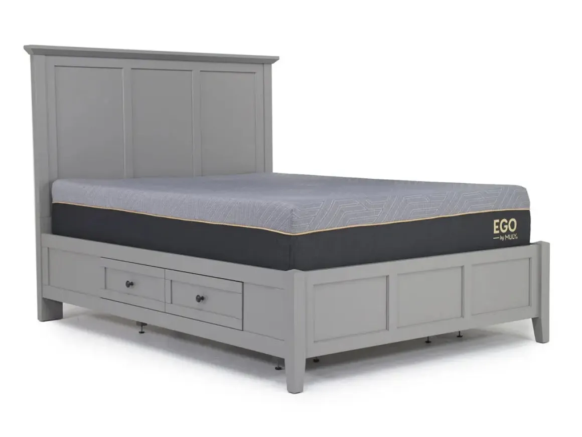 Grace Storage Bed, Dresser, Mirror & Nightstand In Snowfall, Full