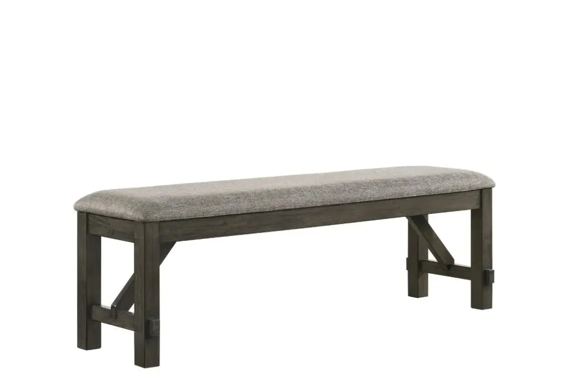 Gulliver Dining Table, 4 Chairs & Bench In Rustic Brown