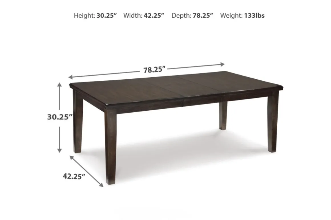 Haddigan Extendable Dining Table, 4 Chairs & Bench In Dark Brown