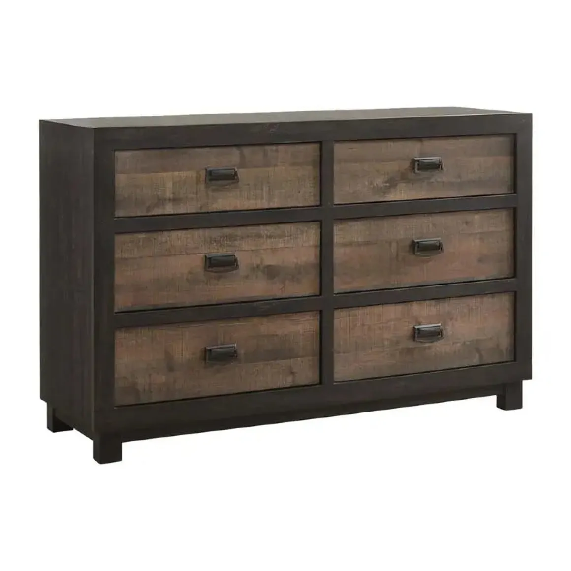 Harlington Panel Bed, Dresser, Mirror & Nightstand In Walnut, Full