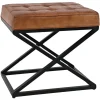 Hogan Accent Ottoman In Sienna Leather