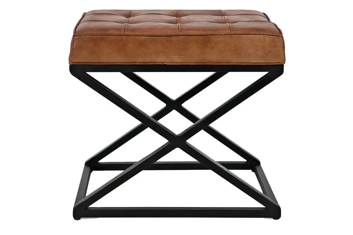 Hogan Accent Ottoman In Sienna Leather