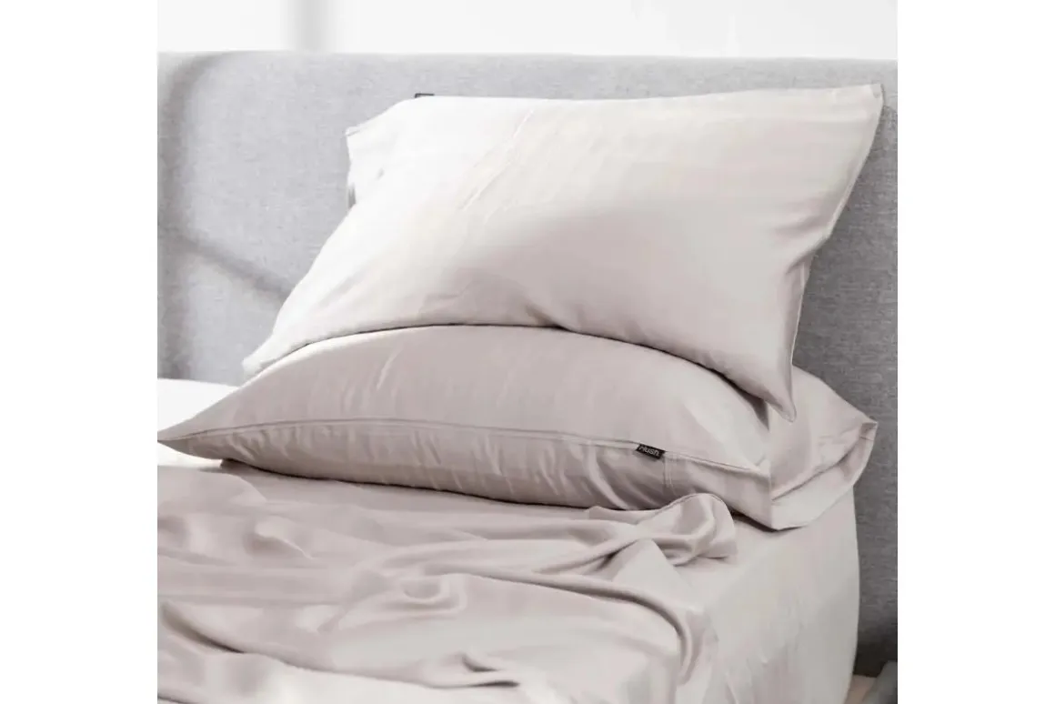 Iced Bamboo Cooling Sheets & Pillowcase Set In Charcoal, Twin