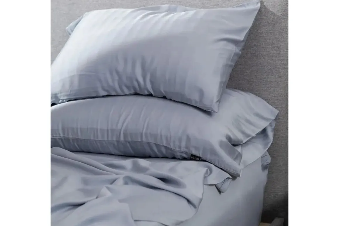 Iced Bamboo Cooling Sheets & Pillowcase Set In Charcoal, Twin