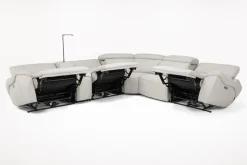 Imperial 6 Piece 2 Power Sectional W/ 2 Power Armless Recliner In Blanca Light Gray Leather
