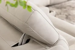 Imperial 6 Piece 2 Power Sectional In Blanca Light Gray Leather