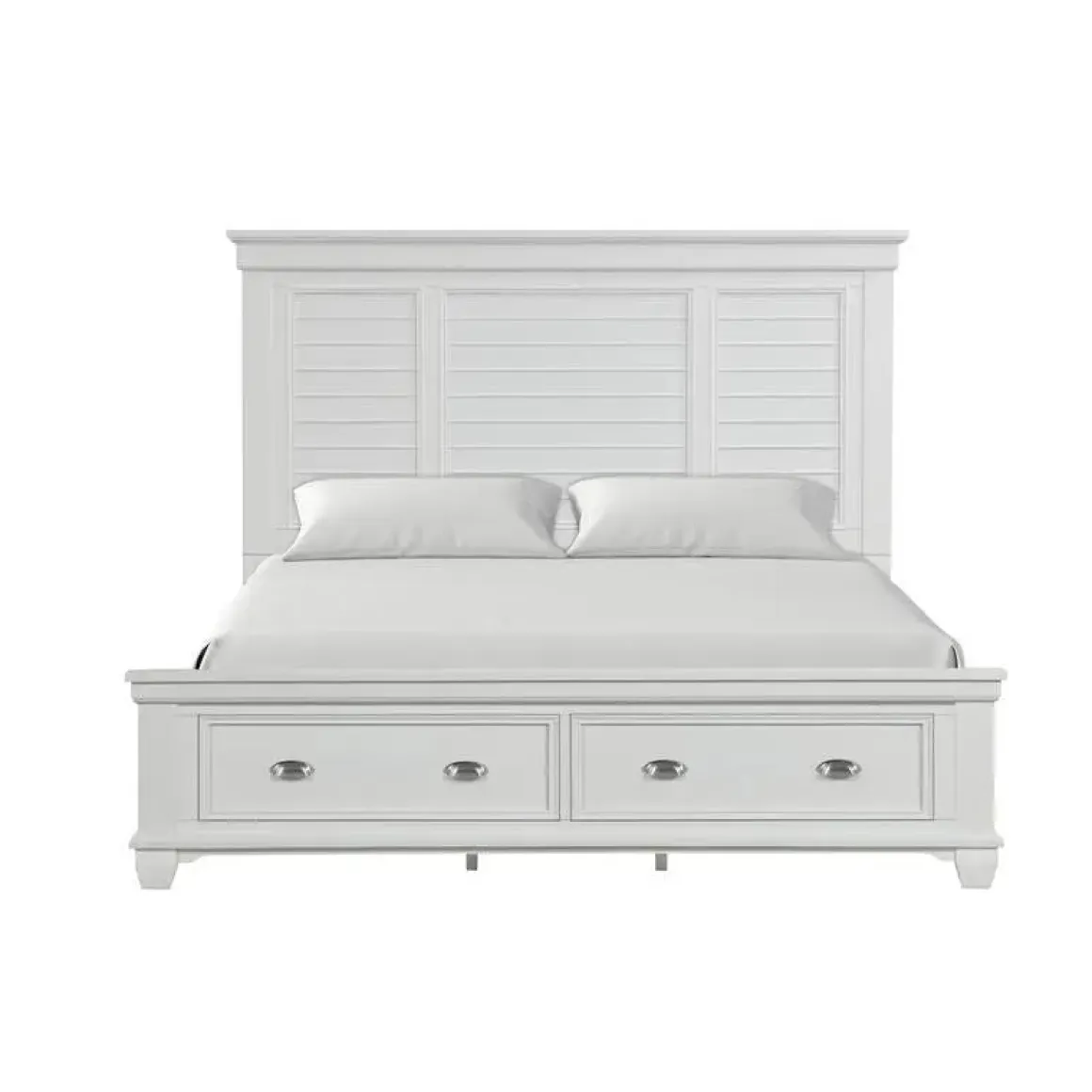 Jamestown Storage Bed In White, Queen