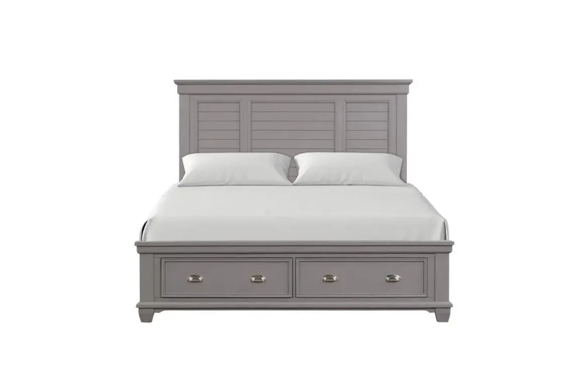 Jamestown Storage Bed In White, Queen