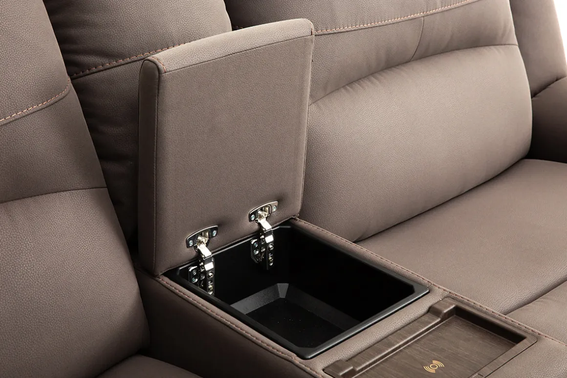 Jaxon 2 Power Console Loveseat In Mushroom