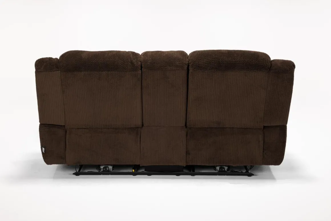 Jayne Power Console Loveseat In Brown