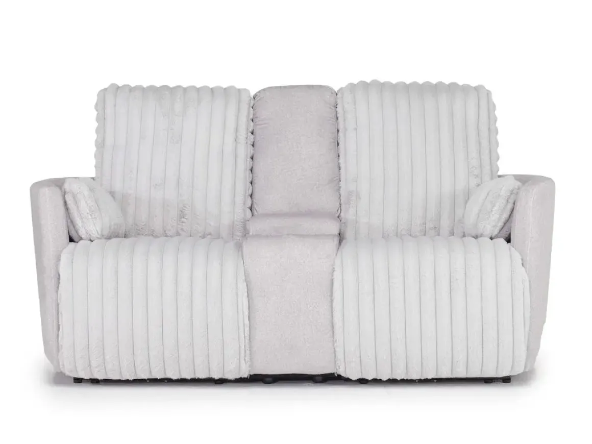 Jessica Reclining Console Loveseat In Presley Fog/Charlotte Mist