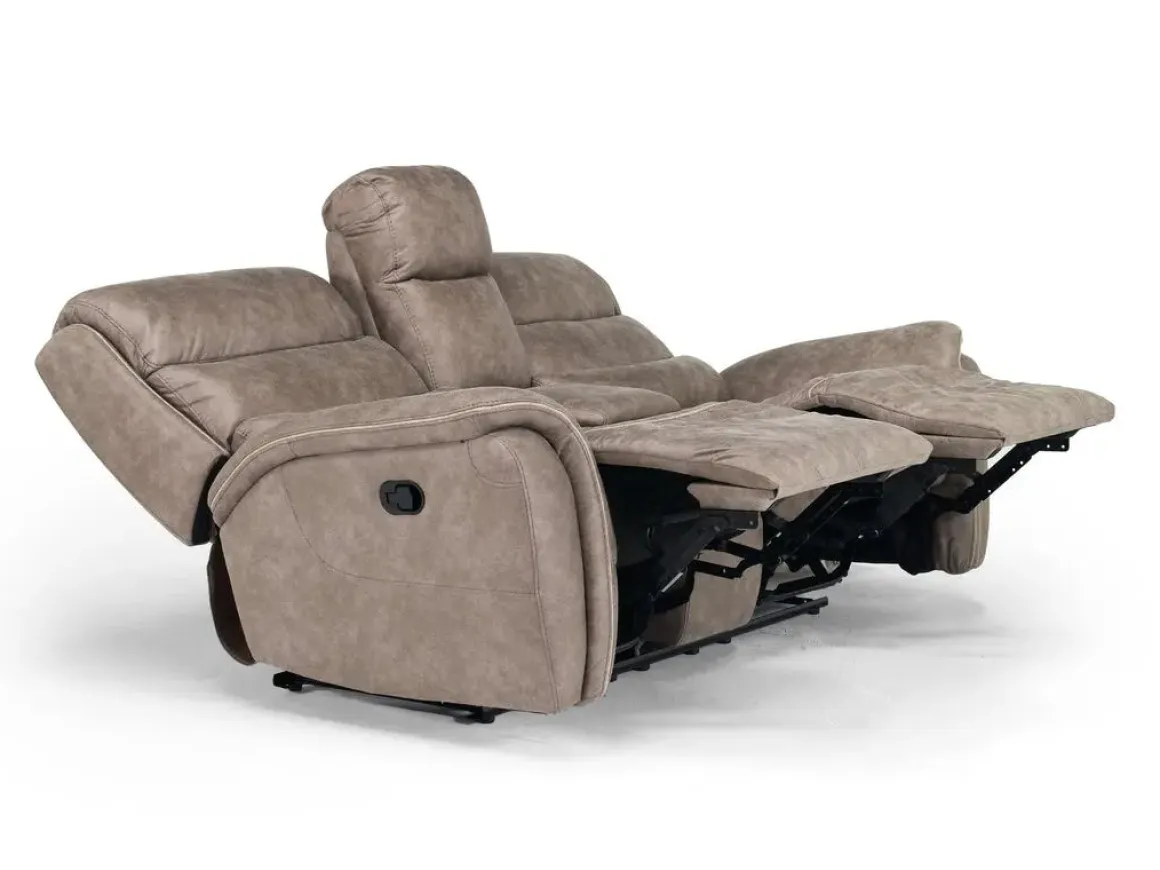 Kamari Reclining Console Loveseat In Gray