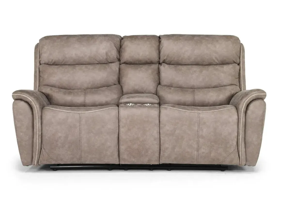 Kamari Reclining Console Loveseat In Gray