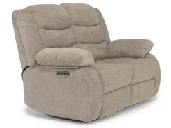 Kelsey Power Sofa & Loveseat In Light Brown