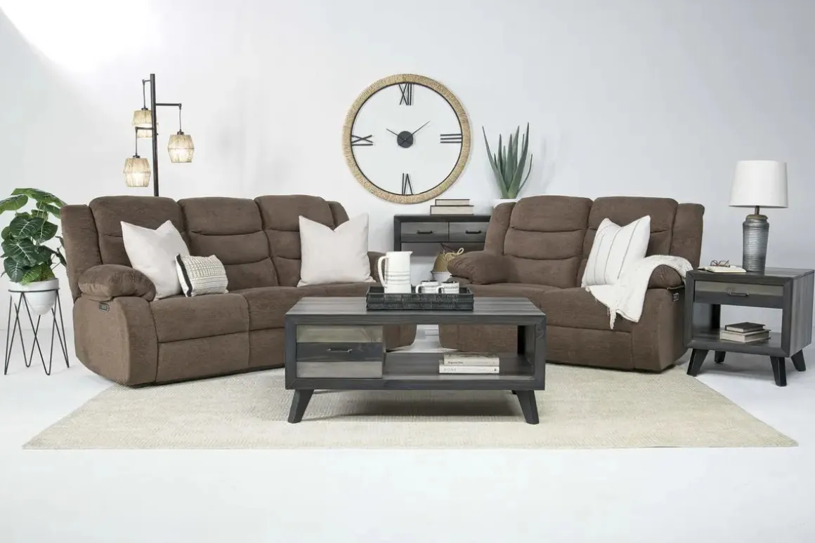 Kelsey Power Sofa In Brown