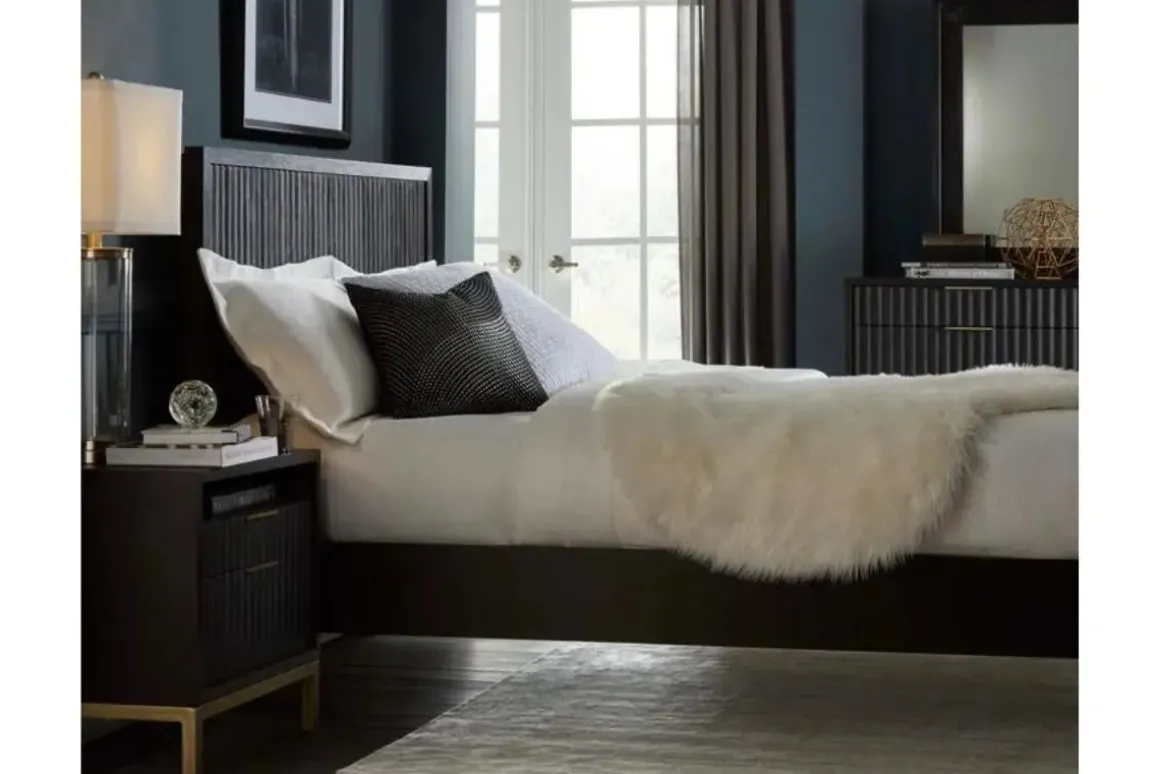 Kentfield Platform Bed In Black Drifted Oak, Full