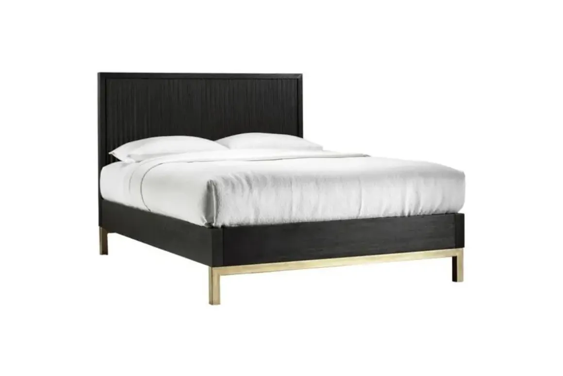 Kentfield Platform Bed In Black Drifted Oak, Full