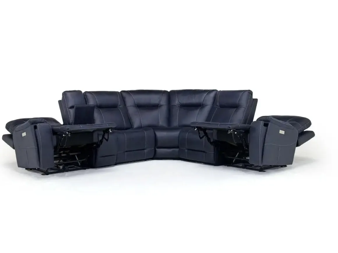 Kingston 6 Piece 3 Power Sectional In Canyon Ocean