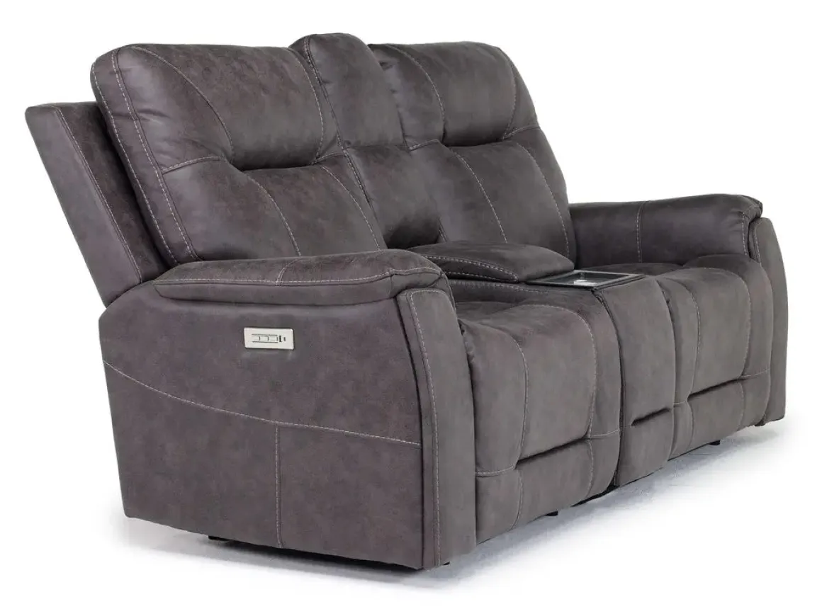 Kingston 3 Power Theater Console Loveseat W/ Immersive Sound In Canyon Ocean