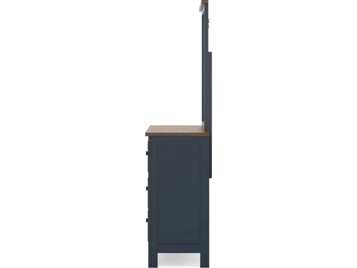 Landocken Mirror In Brown/Blue