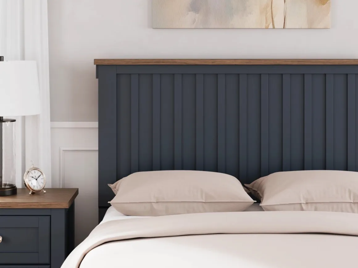Landocken Panel Bed In Brown/Blue, Twin