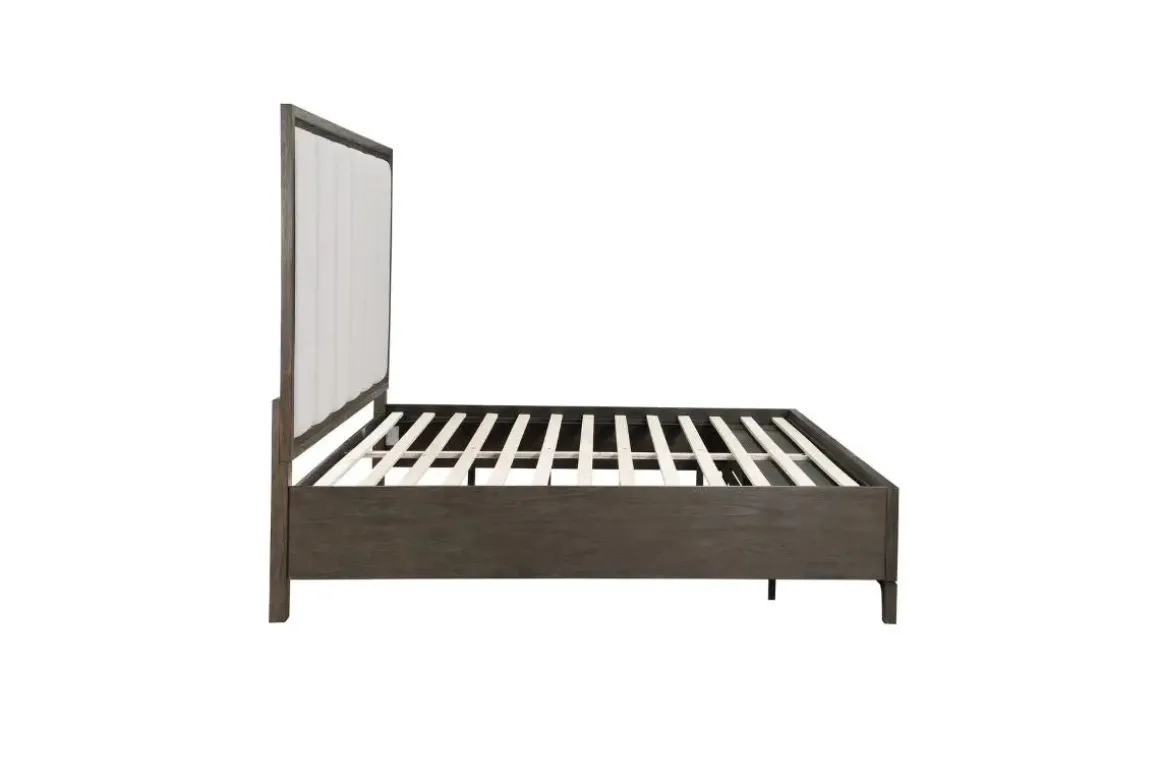 Landon Upholstered Panel Bed In Walnut, Queen