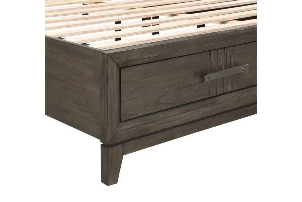 Landon Upholstered Panel Bed In Walnut, Queen