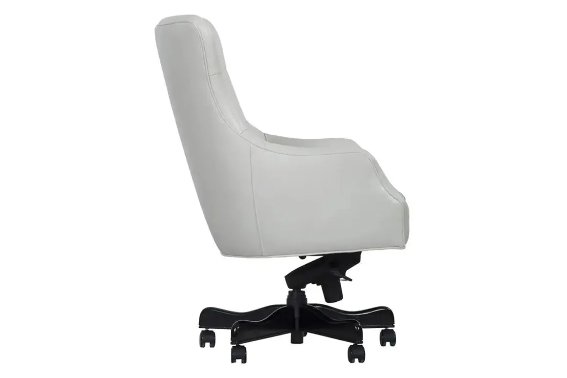 Leather Office Desk Chair In Alabaster
