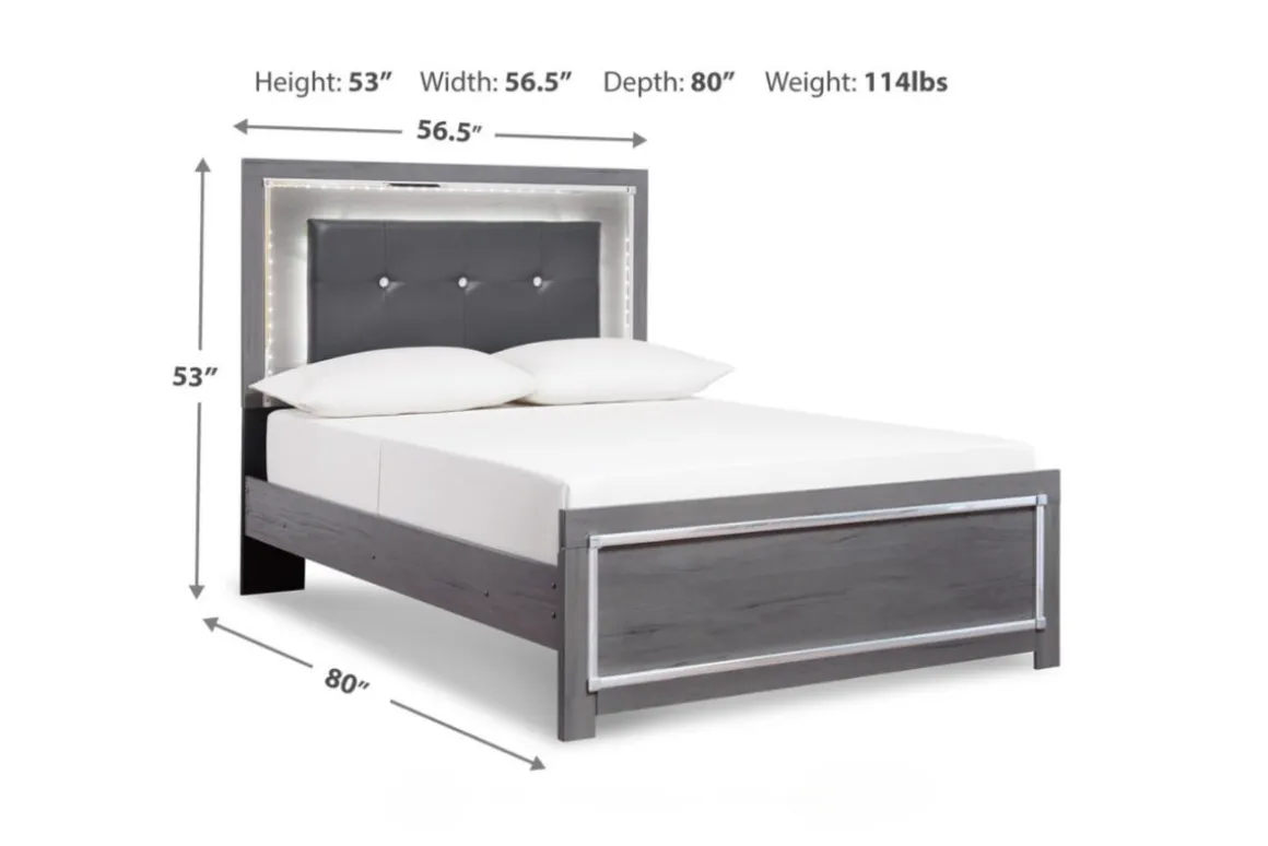 Lodanna Panel Bed In Gray, Full