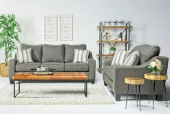 Lucy Queen Sleeper Sofa In Splash Charcoal