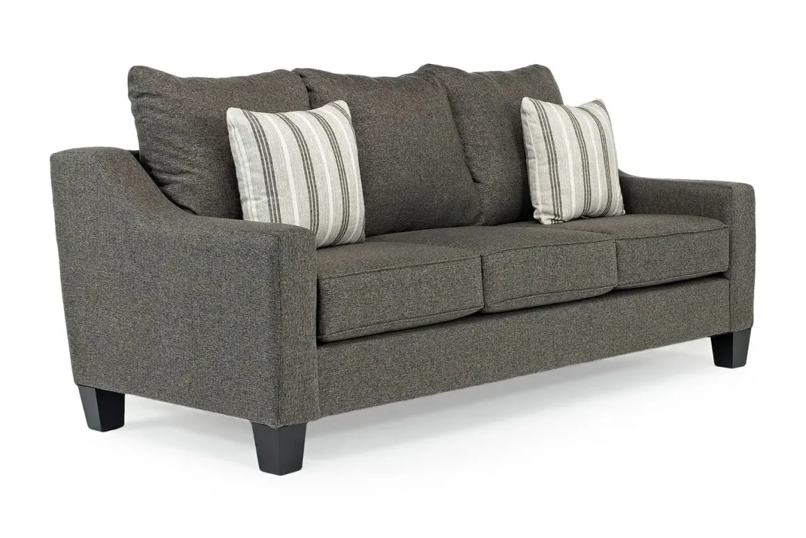 Lucy Queen Sleeper Sofa W/ Mattress In Splash Charcoal