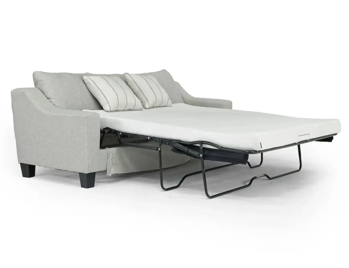 Lucy Queen Sleeper Sofa W/ Mattress In Splash Charcoal