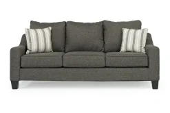 Lucy Queen Sleeper Sofa W/ Mattress In Splash Charcoal