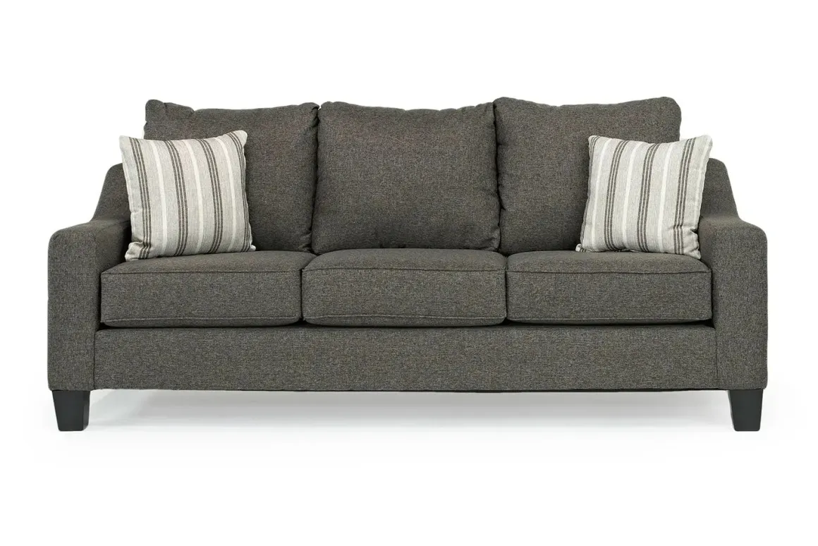 Lucy Queen Sleeper Sofa W/ Mattress In Splash Charcoal