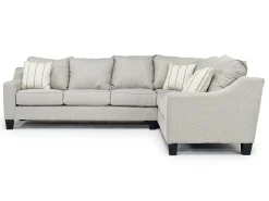 Lucy Tux Queen Sleeper Sectional W/ Mattress In Splash Charcoal, Left Facing
