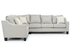 Lucy Tux Queen Sleeper Sectional W/ Mattress In Splash Charcoal, Left Facing