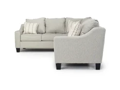 Lucy Tux Queen Sleeper Sectional W/ Mattress In Splash Charcoal, Left Facing