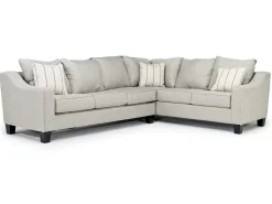 Lucy Tux Queen Sleeper Sectional W/ Mattress In Splash Charcoal, Left Facing