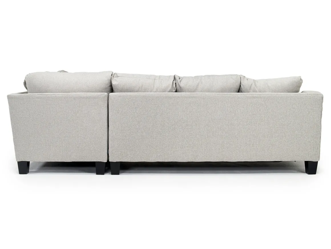 Lucy Tux Queen Sleeper Sectional In Splash Linen, Right Facing