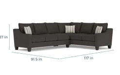 Lucy Tux Queen Sleeper Sectional In Splash Linen, Right Facing