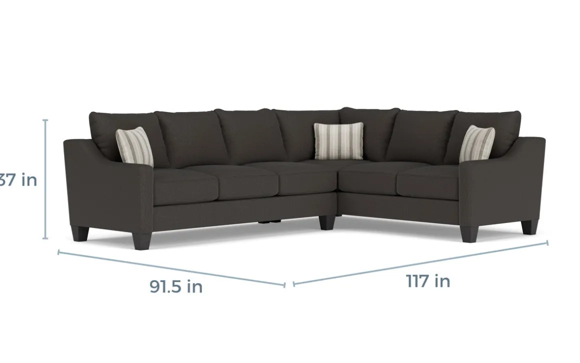 Lucy Tux Queen Sleeper Sectional In Splash Linen, Right Facing