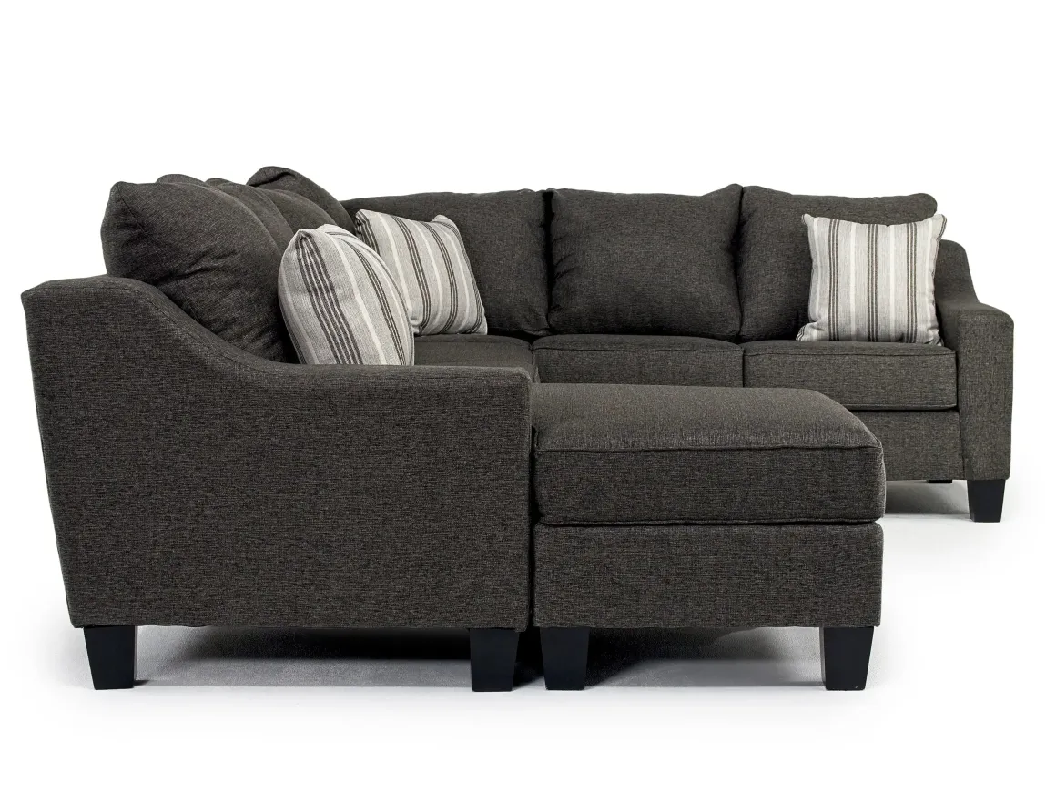 Lucy Tux Sofa Chaise Sectional In Splash Linen, Right Facing
