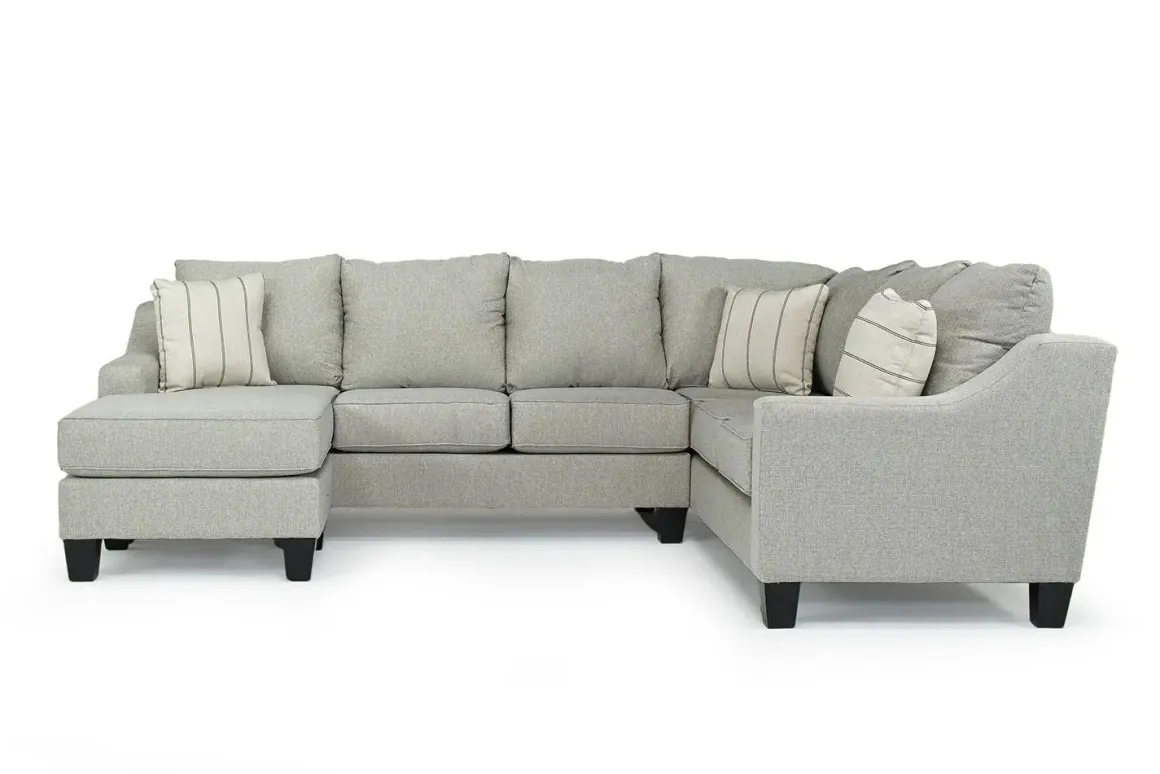 Lucy Tux Sofa Chaise Sectional In Splash Linen, Right Facing